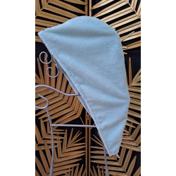 serviette cheveux vert d'eau