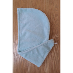 serviette cheveux vert d'eau