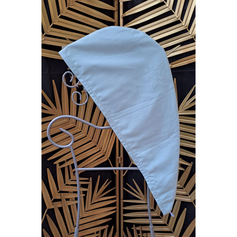 serviette cheveux  vert d'eau