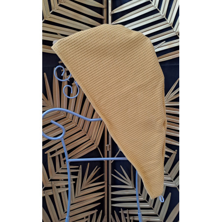 serviette cheveux moutarde