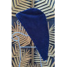 serviette cheveux bleue marine