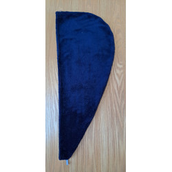 serviette cheveux bleue marine